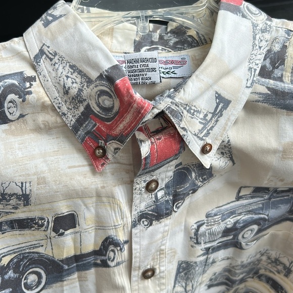 Boca Classics Vintage Cars Cotton Button Down Short Sleeve Shirt Size XL - Picture 11 of 11